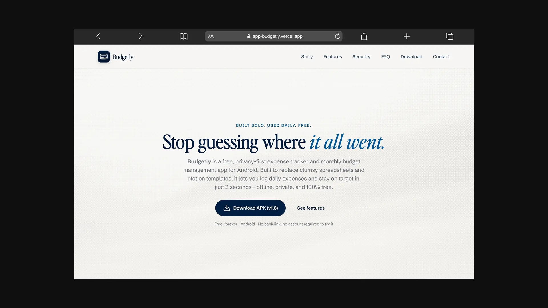 Budgetly Landing Page Banner